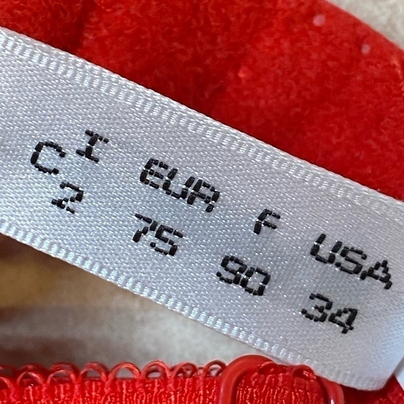 Red Lace Polka Dot Bra 34C - Picture 3 of 3